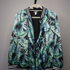 Ava & Viv Bomber Jacket Tropical Satin